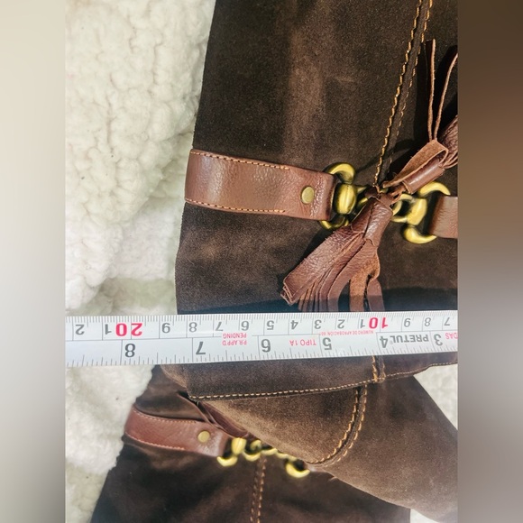 Vintage Brown leather upper boots size 9.5 to 10 fits very good condition - Picture 11 of 14